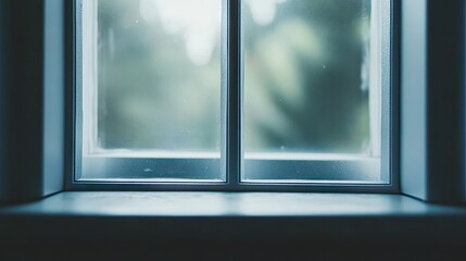 Fototapeta premium Close-up of the joint between two aluminum window panels, with focus on the rubber seal and the metallic finish reflecting soft ambient light. --chaos