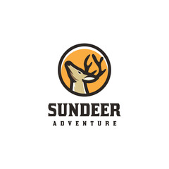 forest deer logo vector