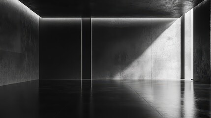 Empty wall of minimalism room,created with generative ai tecnology.