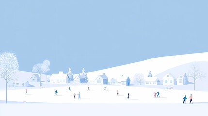 In winter, people ski in the snow