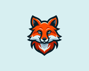 Colorful cartoon fox logo design vector illustration