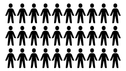 Paper Chain Men in a semi circle.