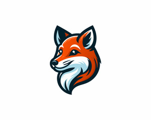 Colorful cartoon fox logo design vector illustration