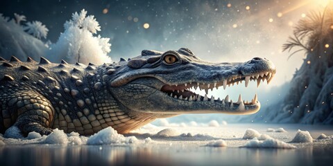 crocodile in the water