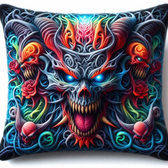 Gothic Pillow Design Sketch. Mockup