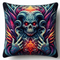 Naklejka premium Gothic Pillow Design Sketch. Mockup