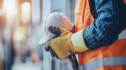 Construction gloves and safety eyewear for hand and eye protection, ensuring that workers have the necessary safety gear to prevent injuries during tasks like hammering, cutting, and drilling
