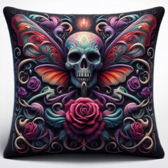 Gothic Pillow Design Sketch. Mockup
