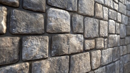 Fototapeta premium The seamless and spliceable stone brick wall features a natural and textured design, exuding rural charm and enhancing aesthetics with its earthy tones and rough surface.