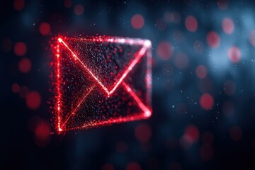 Illuminated Email Icon in a Digital Realm Exploring the Intersection of Technology and Communication