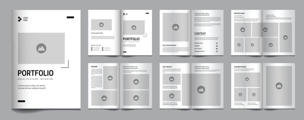Architecture and interior portfolio minimalist template design