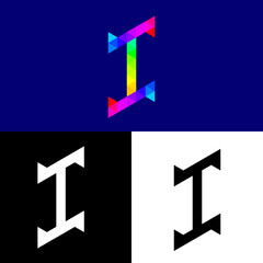 Isometric letter logo I Typography