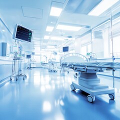 Modern Hospital Suite with Advanced Equipment and Clean Environment for Patient Care