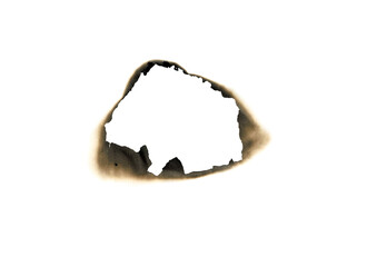 burned hole white paper background texture. burnt holes and scraps. Burn in paper with brown edges and flames isolated on transparent background
