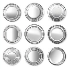 Silver Stamp Collection: Shiny Seal Badges for Approval and Respect