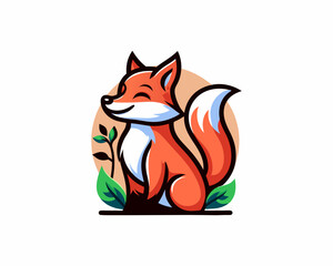 fox logo design vector template