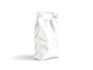 white plastic shopping bag with label. isolated background