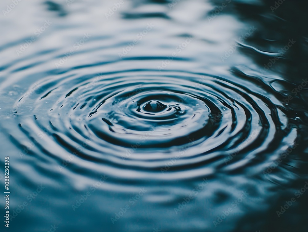 Poster calm water ripples creating beautiful patterns