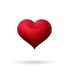 Hearts suit playing card 3d. Vector illustration. Poker playing card. Symbols for casino, apps and websites or game design