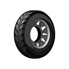 Obraz premium Tire with rim icon vector illustration