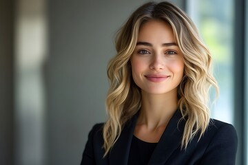 Elegant Woman with Relaxed Expression in Professional Portrait