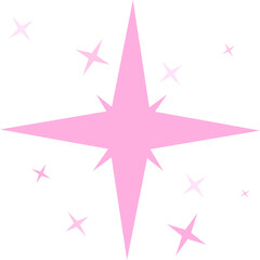 Sparkling star icon, pink concept