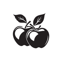 Apples In cartoon, hand-drawn flat style. image for social media, websites and UI. Isolated 2D vector design in logo, icon, sketch style, simple line vector, single color. AI Generative Art.