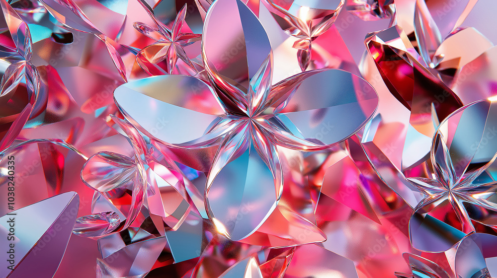 Poster A kaleidoscope of fragmented images creating a mesmerizing effect.