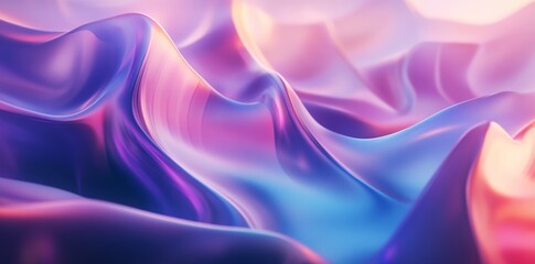 Fototapeta premium Abstract Wavy Surface with Pastel Purple and Blue Color Gradient
