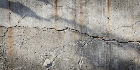 Obraz premium A weathered concrete surface displays a network of cracks, a testament to the passage of time and the enduring strength of the material.