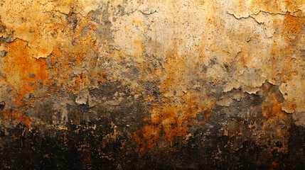 Close-up of a rusty, weathered, and textured wall surface.