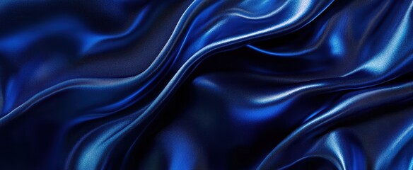 Fototapeta premium The Flowing Blue Silk Fabric