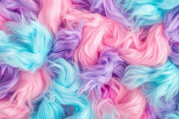 Obraz premium A colorful, textured background featuring soft strands of pastel pink, blue, and purple fibers.