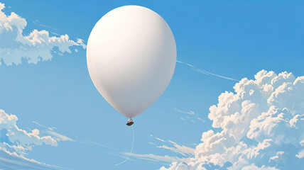 Obraz premium A blank white balloon flying in the sky