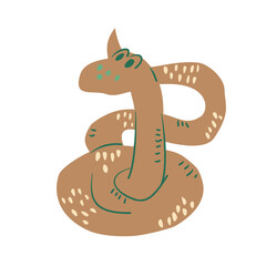 Fototapeta premium Vector snake isolated on white background. Hand drawn illustration