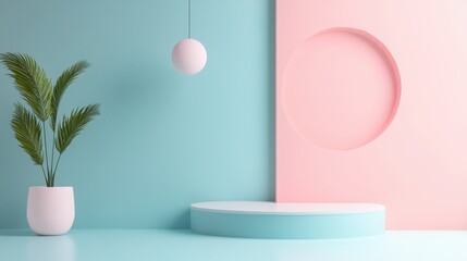 A vibrant, solid-colored background in a soft pastel hue, creating a cheerful and engaging atmosphere. 