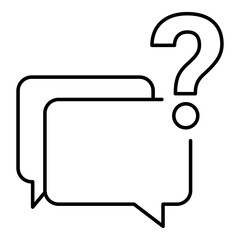 Questioning Conversation Icon. Questionable Conversation.
Open-Ended Discussion. Seeking Clarity.