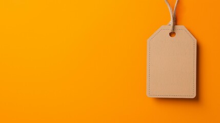 Simple Brown Tag on Bright Yellow Background for Cyber Monday Sale Promotions and Special Event Marketing