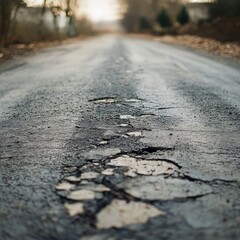 Obraz premium Deteriorated asphalt needs repair.