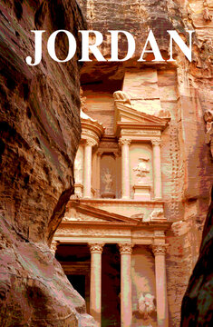 Simulated 1930's style travel poster for Jordan 
