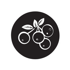 Fototapeta premium Blueberries In cartoon, hand-drawn flat style. image for social media, websites and UI. Isolated 2D vector design in logo, icon, sketch style, simple line vector, single color. AI Generative Art.