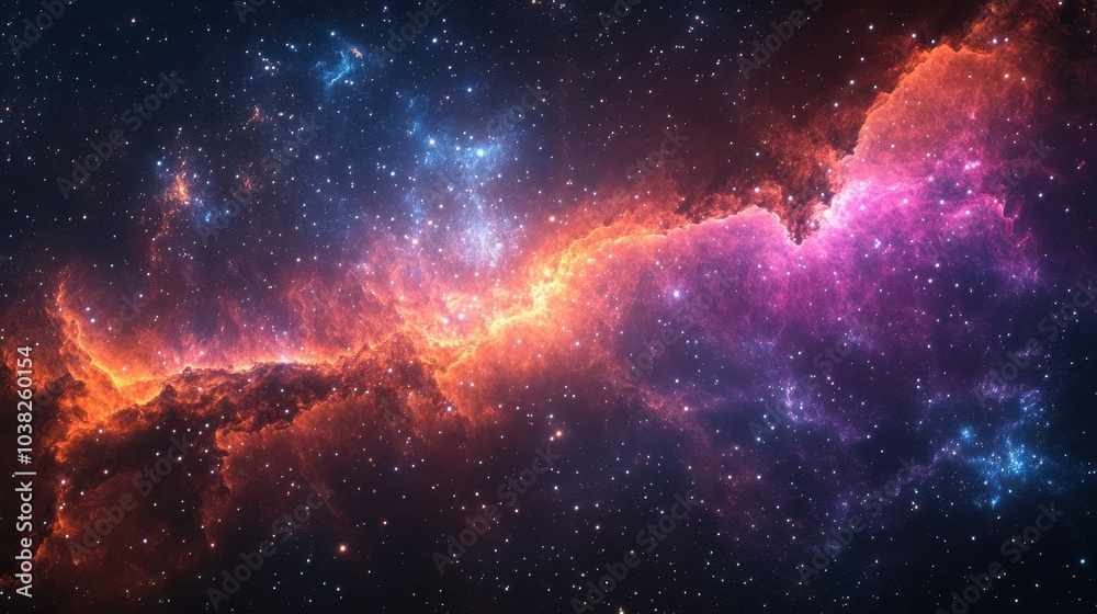 Wall mural colorful space galaxy cloud nebula. stary night cosmos. universe science astronomy. supernova backgr