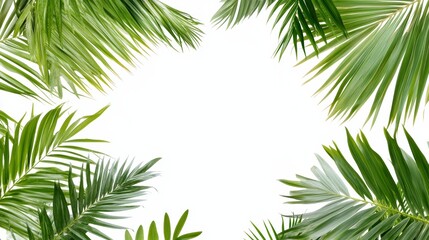 Tropical elegance, palm leaves on white background minimal design inspiration minimalistic