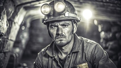 A Coal Miner Working in a Mine