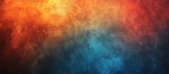 Naklejka premium Grainy Gradient Background with Blue, Orange, and Red Tones, Perfect for Design and Graphic Elements, Adding Depth and Texture