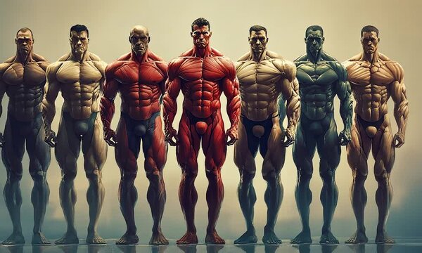 Muscular Men Anatomy Art