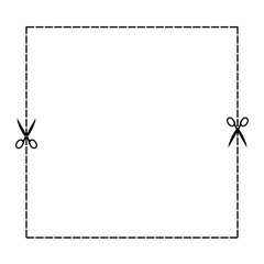 シンプルなキリトリ線のイラスト素材