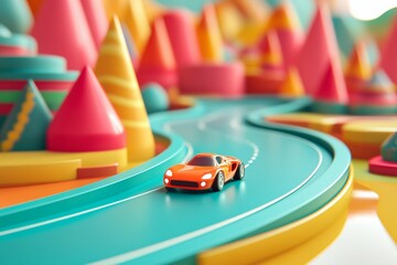 3D Fast Lane: High Speed Path for Racers Game Wallpaper Background