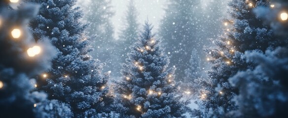 The Serene Snowy Christmas Forest
