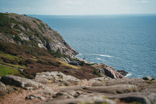 Cliffs on Kullaberg on the peninsula Kullen in Southern Sweden.